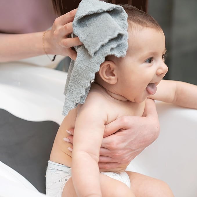 Slick Baby Washcloths - 10"x10", 12 Pack, Soft, Colorful Wash Clothes for Newborns & Infants