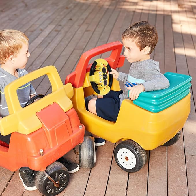 Toyvian Kids Steering Wheel - Simulated Driving Controller, Early Education Pretend Driving Toy with Light Music, Steering Wheel Toys for Toddlers 1-3
