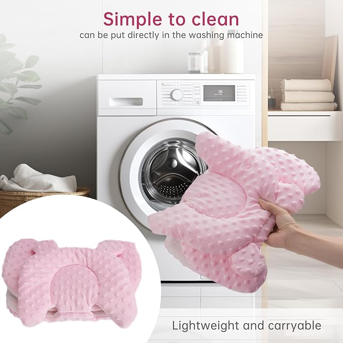 Infant Insert Compatible with 4moms Mamaroo Swing and Graco Swing, Newborn Insert for Baby Swing, Rocker, Bouncer, Portable and Washable, Reversible Body Support Cushion, Cotton & Mesh Material, Pink