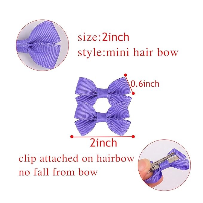 70Piece 2inch Hair Bows for Baby Girls,35colors in Pairs Grosgrain Boutique Solid Ribbon Mini Bows Alligator Clips for Newborn Girls Infants Toddlers