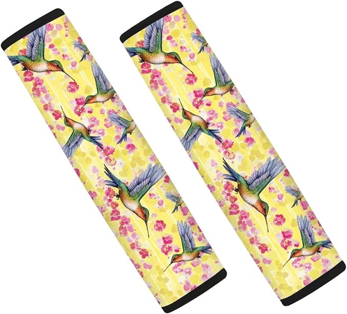 Hummingbird Seat Belt Cover for Adult Kids,2 Pcs Travel Cushion Seatbelt Pad Fashion Car Interior Crossbody Decor Protector