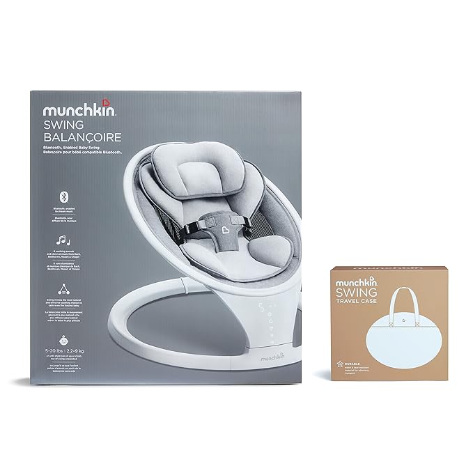 Bluetooth Enabled Baby Swing with Travel Carrying Case