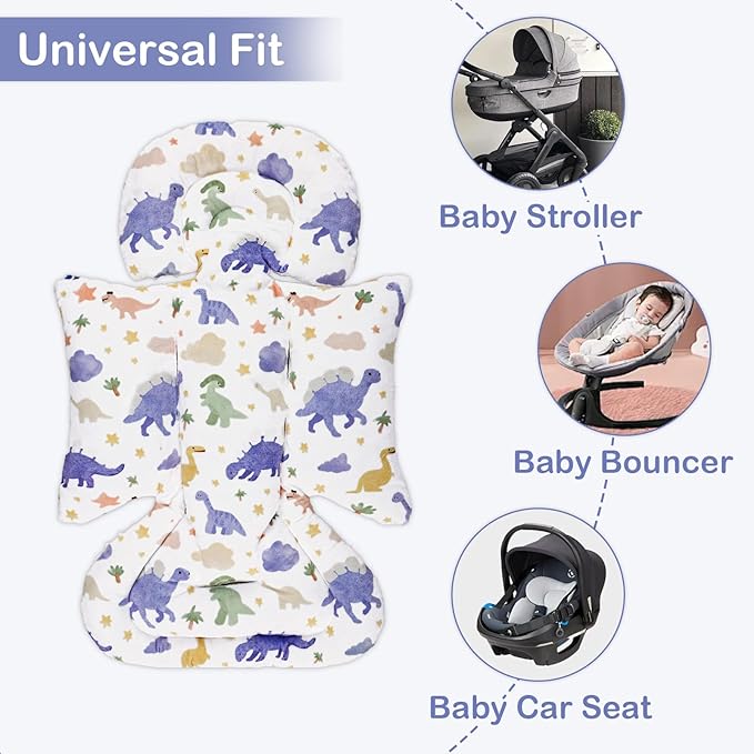 Car Seat Head Support Baby, Soft Infant CarSeat Insert with Strap Covers for Girls, Newborn Insert for carseat, Strollers, Swings, Bouncer