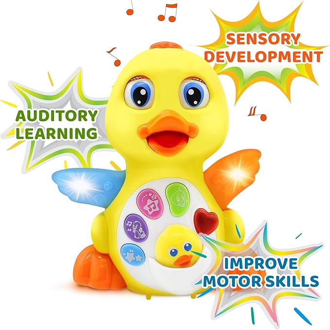 Stone and Clark Easter Dancing Duck w/Lights and Music – Toddler Learning & Crawling Baby Toys – Baby Musical and Light up Toys for 1 Year Old Boy & Girl