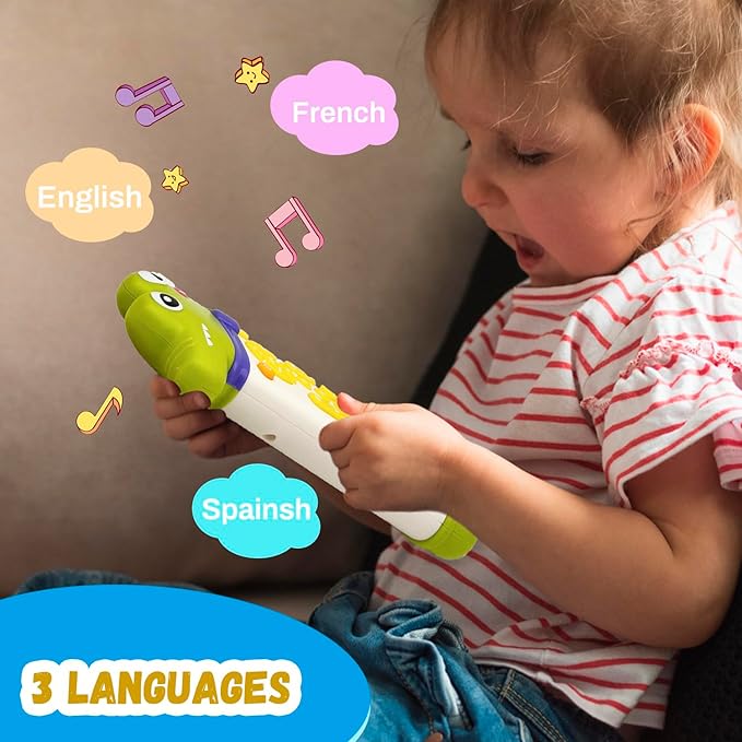 Baby Remote Control Toy with Music and Light - On The Go Remote - Toddler Early Education Learning Toys & Gifts for Boys & Girls Ages 18 Months+ (Crocodile)
