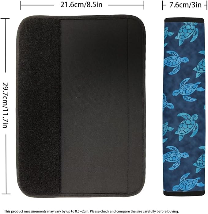 AFPANQZ Blue Sea Turtle Auto Seat Belt Cover Pads for Men Women 2 Piece Safety Seatbelt Pad Cushion Universal Fit for Truck Van Sedans SUVs Bohemian Red Shoulder Strap Pads