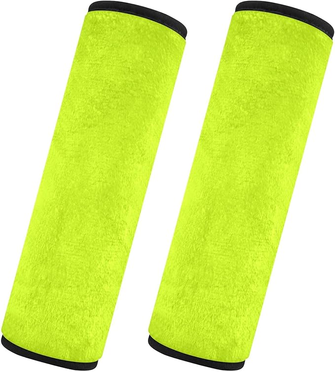ODAWA Light Lime 2PCS Car Seatbelt Cover, Soft Seat Belt Shoulder Pad Harness Pads, Flannel Car Seat Protector Pad Universal for Truck, Car, SUV 10 x 7.7 in