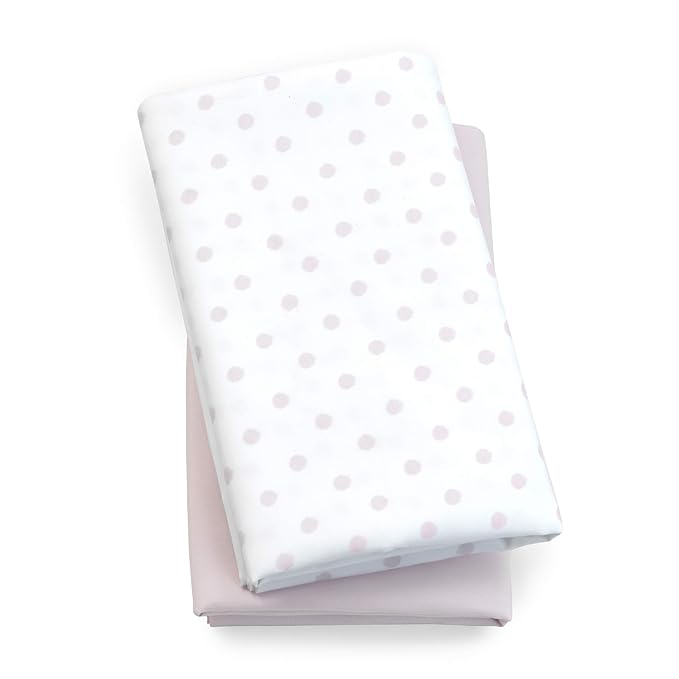 Chicco Lullaby Playard Sheets - Pink Dot 2-Pack, Pink/White