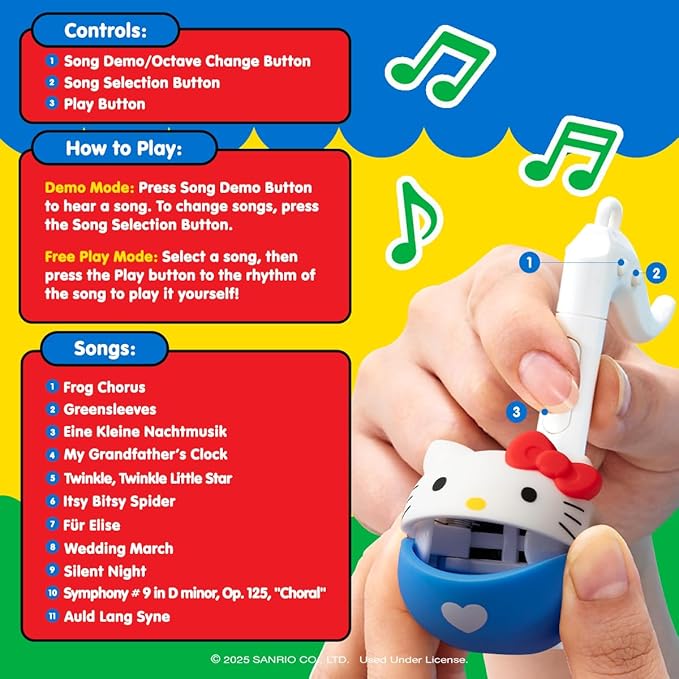 Otamatone Melody Hello Kitty and Friends Electronic Portable Music Instrument/Synthesizer Toy from Japan by Maywa Denki [English Instructions] - Hello Kitty