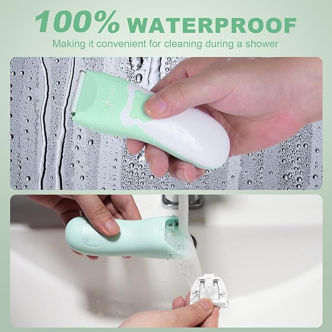 FBO Bear Baby Hair Clippers Pro Quiet Waterproof Painless for Infants & Toddlers