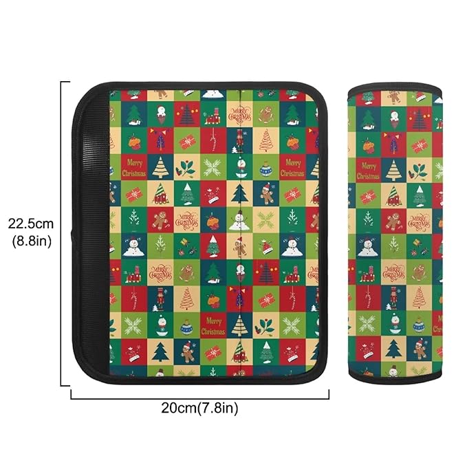 AFPANQZ Christmas Pattern Car Seat Belt Pads Covers for Baby Kids Toddler Soft Comfortable Seat Belt Shoulder Pads Soft Comfy Seat Cushion Shoulder Straps Cushion for Backpack Bag Xmas Decor