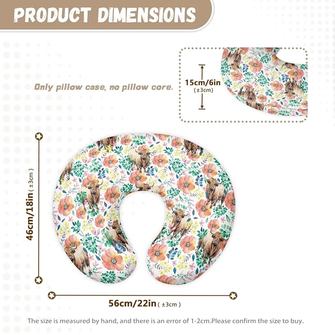 Highland Cow Baby Car Seat Canopy Nursing Cover with Pillowcase for Breastfeeding Multi-use Infant Carrier Car Seat Protectors for Newborn Girls Boys