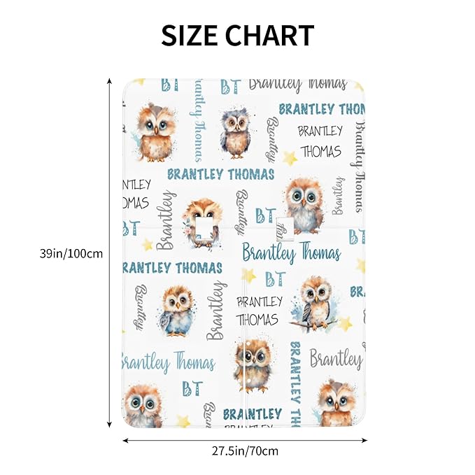 Personalized Baby Car Seat Cover Winter Custom Minky Carseat Cover Boy Girls with Name Owl Carseat Canopy Customized Car Seat Canopy Infant Carrier Covers Nursing Cover Toddler Blanket