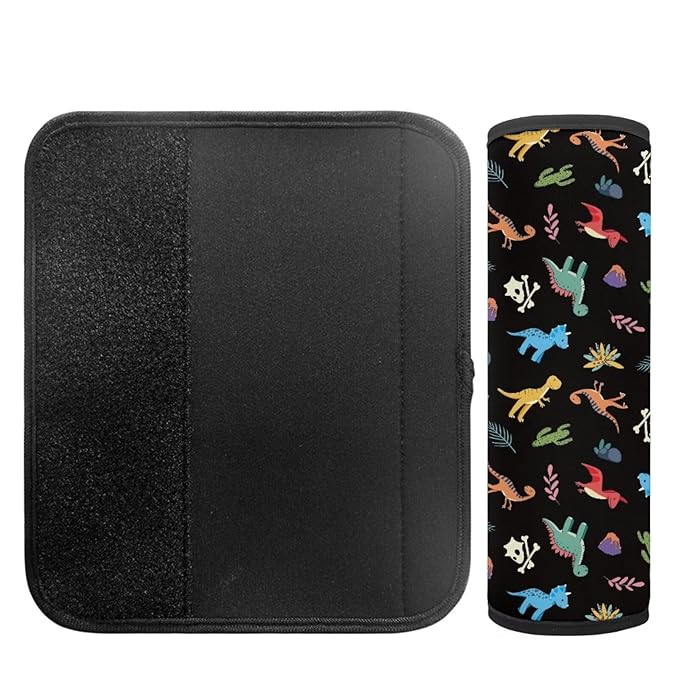 Biyejit Cartoon Dinosaurs Baby Car Seat Belt Covers for Boys and Girls, Carseat Shoulder Padding, Soft Car Seat Neck Cover, Car Seat Straps Shoulder Pads, Seat Strap Cover for Baby Kids