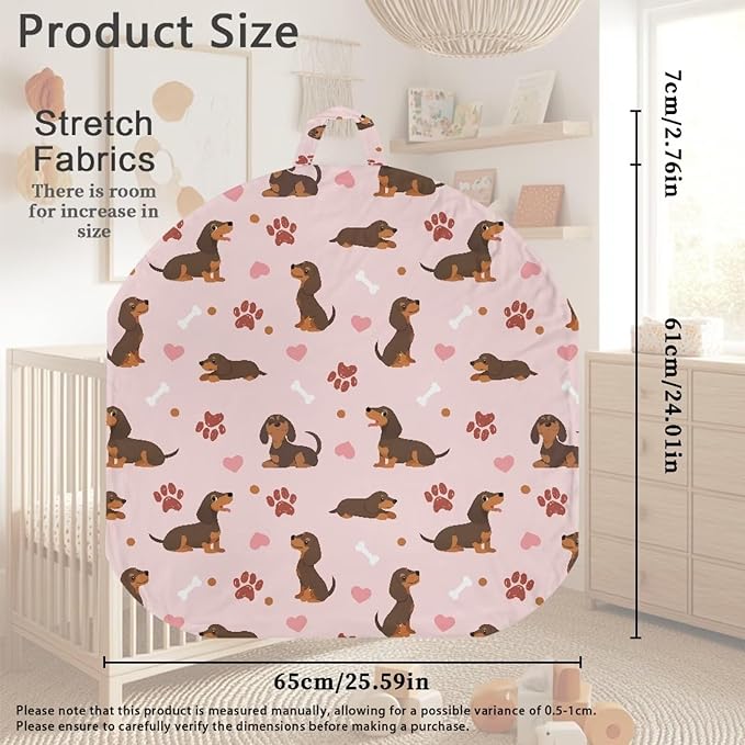 Dachshund and Paw Newborn Lounger Pillow Cover Removable Protector Cover for Infant Lounger Pillow, Soft Snug Fitted Baby Lounger Slipcover Easy to Use and Dustptoof