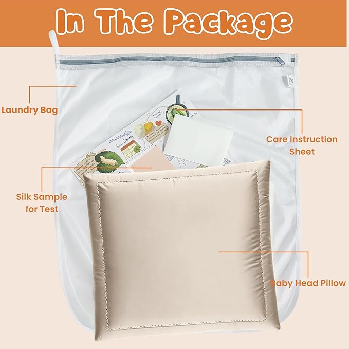 PROMEED 100% Natural Silk Car Seat Head Cover for Baby Hair - Prevents Bald Spots & Hair Knots, Mulberry Silk Carseat Headrest Cover, Ultra-Soft Carseat Accessories for Infants (Champagne)