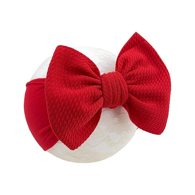 Baby Girl Headbands Nylon Red Bow Hair Accessories for Newborn Infants Toddlers (Y12, FZ)
