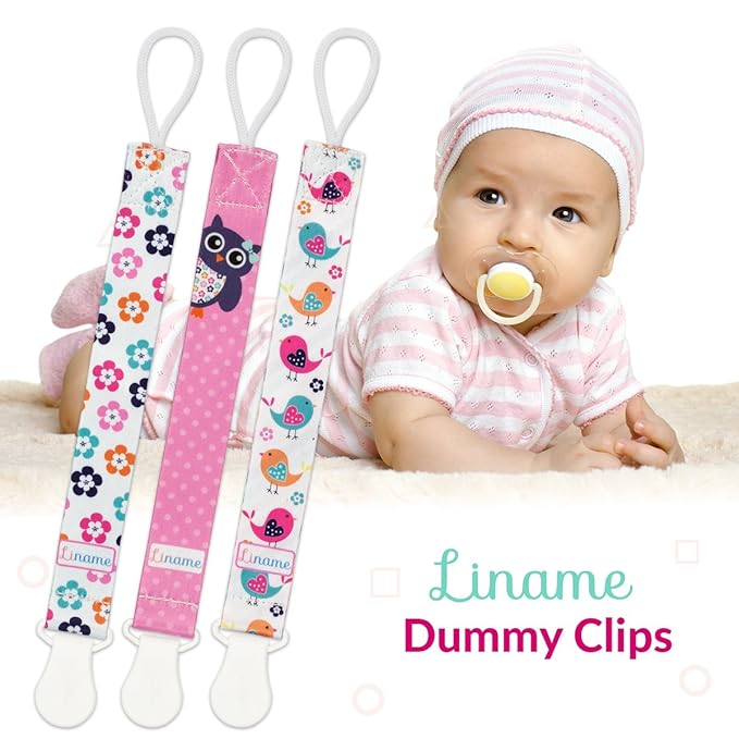 Liname Neutral Pacifier Clip - 3 Pack Pacifier Clips for Boys & Girls - Binky Holder Soothie Paci Clip Binkie Clip - Unisex Pacifer Clip - Baby Pacifier Clip and Pacifier Holder