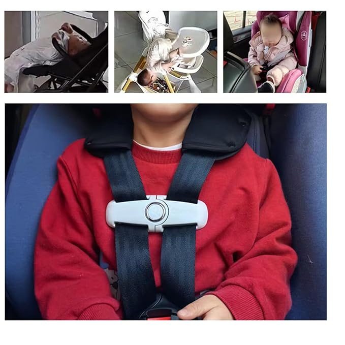 Universal Child Car Seat Chest Harness Clip Universal Safer Belt Clip Buckle Lock Stroller Chest Clip Adjustable Guard for Baby and Kids (Gray-3)