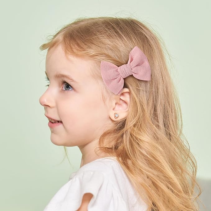Choicbaby 6 PCS Baby Hair Clips 3” Fabric Girl Hair Bows Baby Barrettes Accessories with Alligator Clips for Toddlers Kids Infant