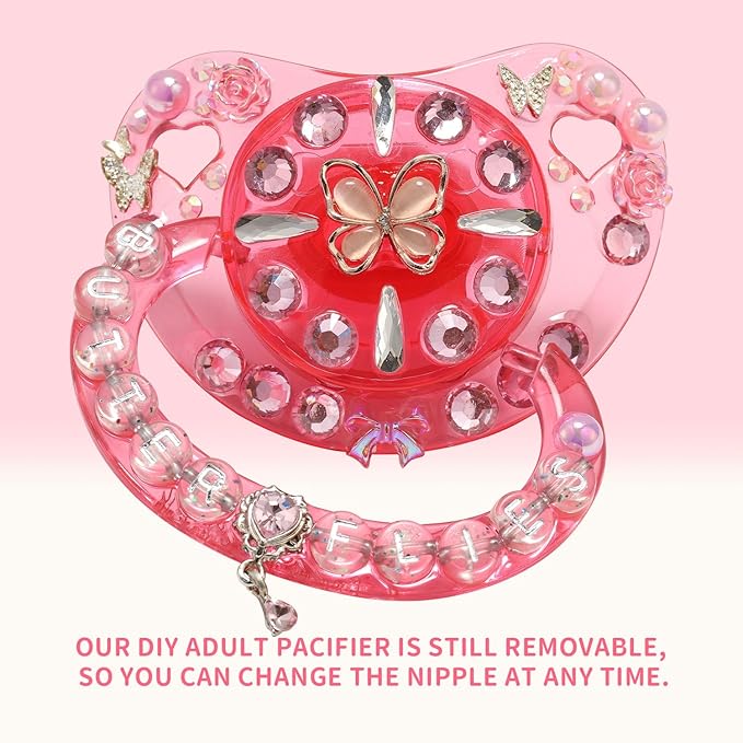 CutiePlusU Adult Sized Pacifier Dummy Crystal DIY Handmade