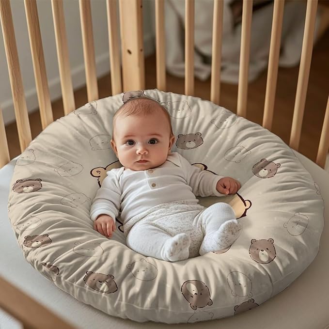 Newborn Lounger Cover, Bear Comfortable Newborn Lounger Cover Newborn Lounger Pillow Cover Removable Baby Lounger Slipcover Soft Infant Lounger Cover for Baby Boys Girls