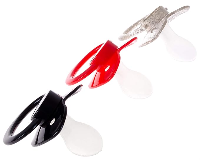 J&Or The Classic Original Adult Sized Pacifier Dummy - Three Color Pack: Transparent Sparkling Glitter | Black Mamba | Mad Red