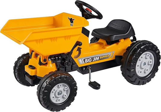 Big: Jim Dumper Ride-On - Tractor Farm & Construction Toy Vehicle, Truck w/Tipping Bed, Steering Wheel, Horn, Adjustable Seat, Outdoor Play, Kids 3+