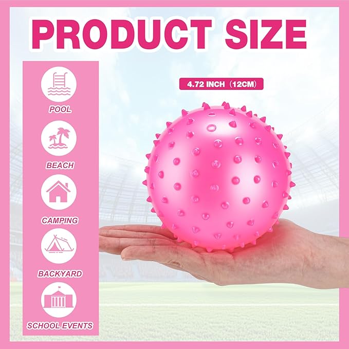 Jerify Knobby Balls Bouncy Spiky Sensory Ball Bulk Soft Inflatable Massage Stress Plastic Toy for School Party Play Indoor Outdoor