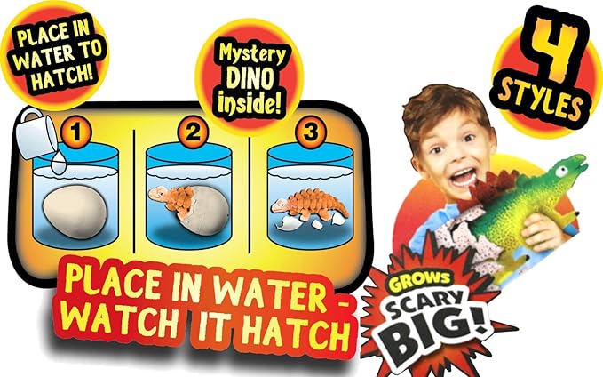 JA-RU Dino World Hatching Dinosaur Eggs Water Growing Toys for Kids (1 Egg) Surprise Dino Egg. Educational Science Toys. Bulk Dinosaur Goodie Bag Stuffers & Party Favors. 1745-1A (Pack of 2)