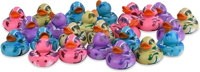 24-Pack Camo Rubber Ducks: Fun Unique Military-Inspired Bath Toys for SUV Ducking or Play - 2 inches