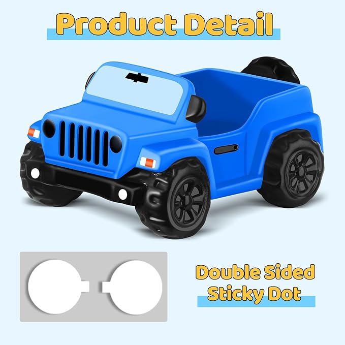 ANGGIKO 3.5 Inch Blue Car Toy Match Most 2 in Rubber Ducks, Ducks for Jeeps, Vehicle Toys for Car Dashboard Decorations Accessory Rubber Duck Collection, Easter Basket Stuffers for Kids Party Favors