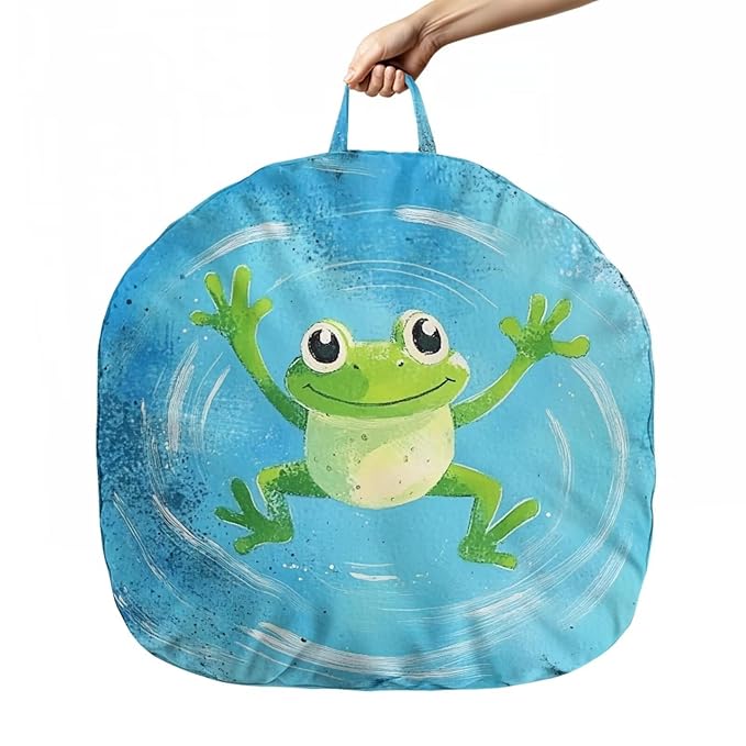 Water and Frog Newborn Lounger Pillow Cover Removable Soft Slipcover for Newborn Baby Padded Lounger Infant Floor Seat Cover for Boys Girls Breathable and Washable