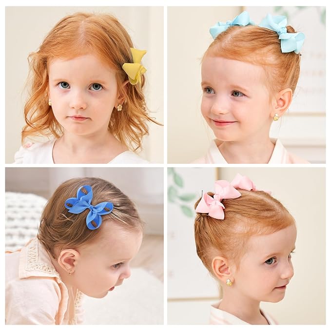 20PCS 3'' Hair Bows for Girls Toddlers, Grosgrain Ribbon Hair Bows with Alligator Clips, Toddler Hair Accessories for Toddlers Baby Girls Kids Teens (10 Colors in Pairs)