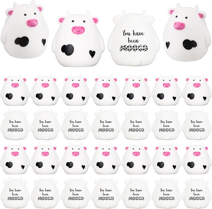 Cholemy 100 Set Moo Cows Mini Cute Rubber Cow Graduation Car Gift Bulk You Have Been Mooed Funny for Game Figurines Car Interior Accessories Gift for SUV Women Men