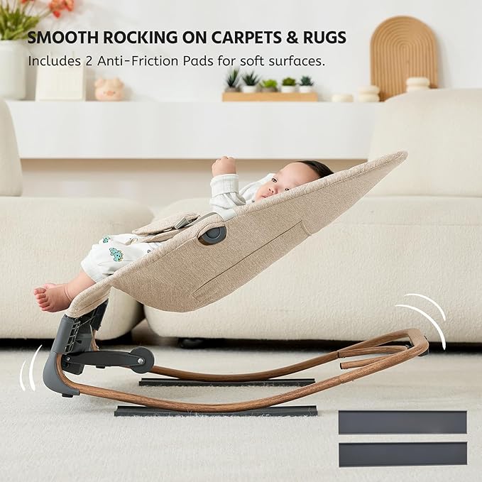 VaVaSoo Electric Baby Rocker to Toddler Chair, Automatic Motion with Smart Touch-Start, 3-Level Recline & 8 Melodies, Portable Infant Seat up to 40lbs, ASTM Certified (Battery Type-C Powered)