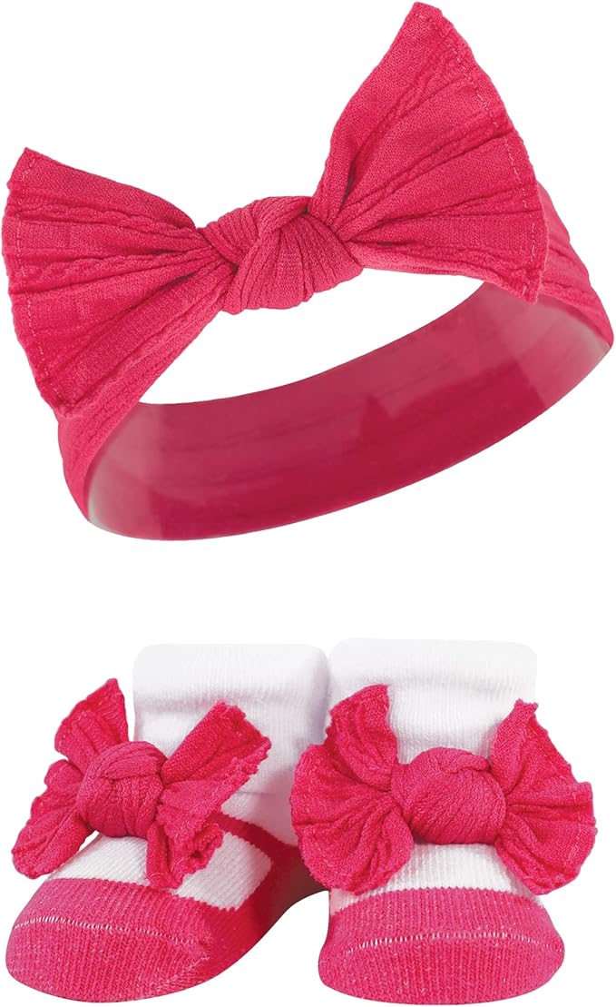 Hudson Baby Girl's Headband and Socks Giftset