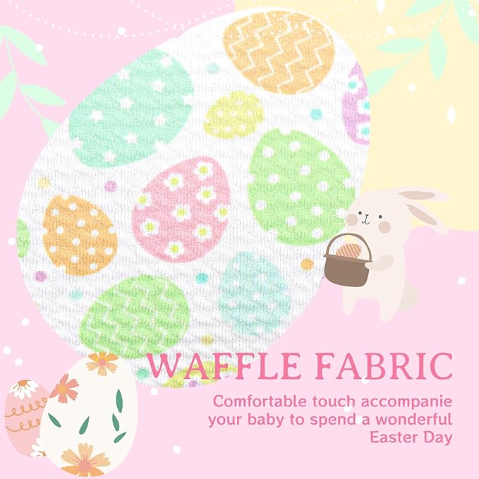YanJie Easter Headband bow Pink Egg Carrots Printed Nylon Hairbands Bunny Headband Easter Hairbands Hair Accessories Gifts for Toddler