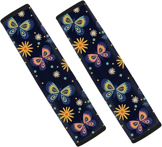Universal Car Seat Belt Cover Pad, Bow Tie Soft Comfortable Shoulder Seatbelt Pads Cushions for Adults and Children Set of 2