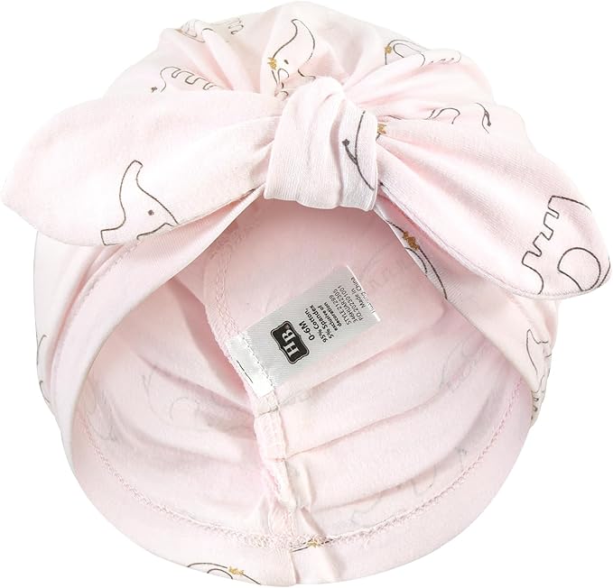 Hudson Baby Infant Girls Turban Cotton Headwraps, 0-24 Months