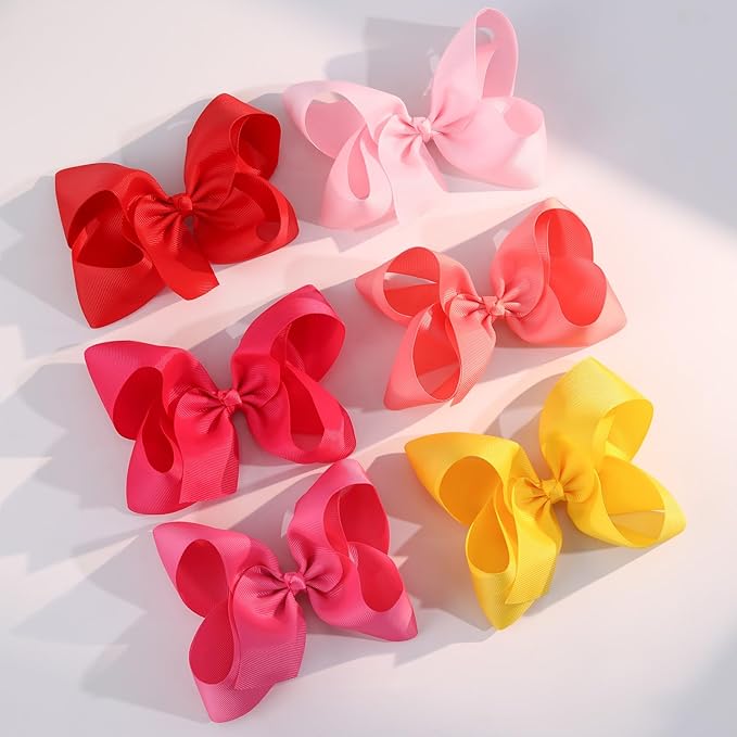 20PCS 4.5inch Layered Grosgrain Ribbon Hair Accessories, Oaoleer Alligator Clips and Barrettes for Baby, Toddler, and Teen Girls (Style-D)