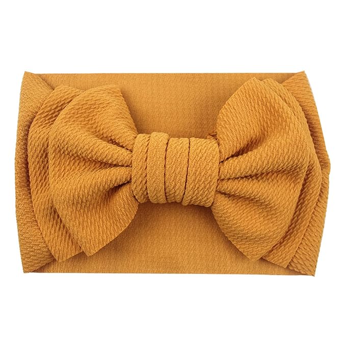Bows for Baby Girls Headband, Newborn Bows Headbands Baby Hair Bows Hairbands Hair Accessories.(FD104-Yellow Black)
