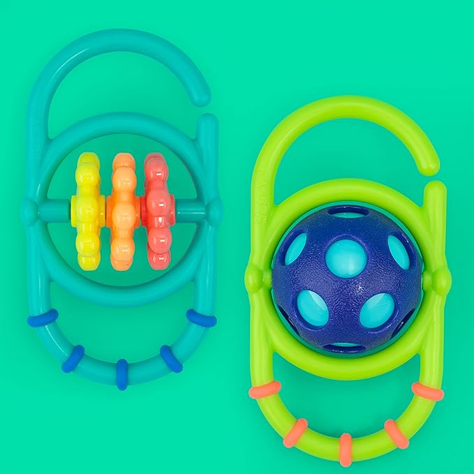 Sassy Linky Links Rattle Set, Use Apart or Link Together - 10 Pack, for Ages 3+ Months