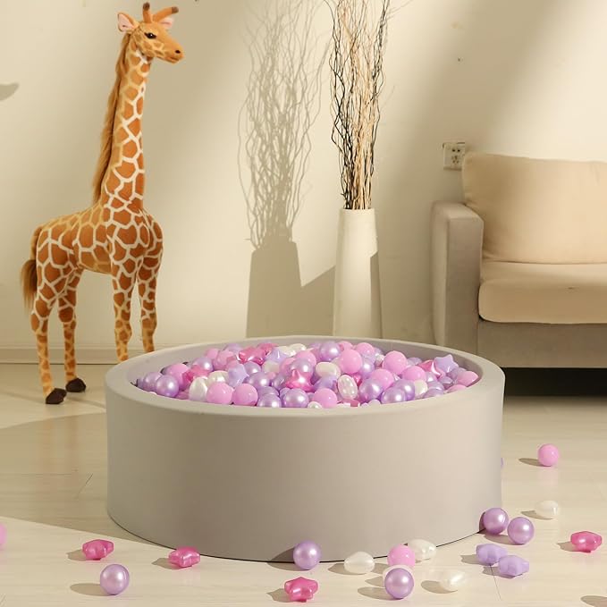 GOGOSO Ball Pit Balls,Plastics Balls for Ball Pit, Stars Hearts Shape for PastelBall for Toddlers Kids