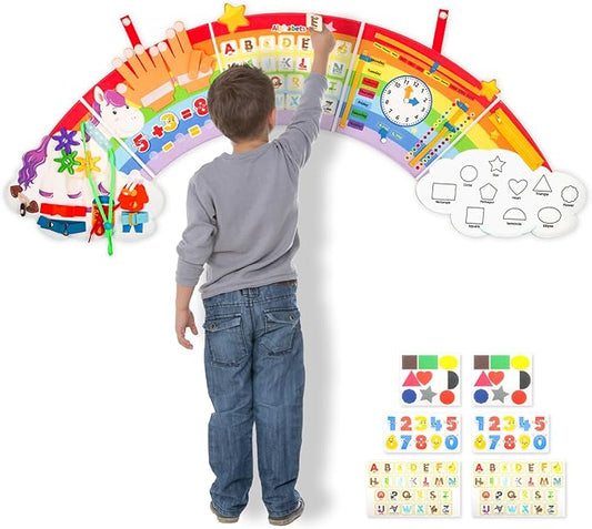 Montessori Sensory Wall Busy Board - Sensory Wall Panel for Kids, Toddler Felt Activity Book Board Toys for 3-6, Activity Cube, Daycare Educational Learning Toys