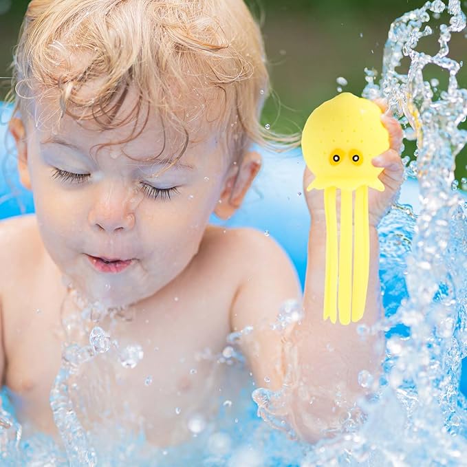4pcs Octopus Water Balls, Multicolored Octopus Floating Pool Toys for Kids, Soft Sensory Octopus Bath Splash Toys for Swimming Pool, Beach, Bag Fillers, Party Favors, Summer