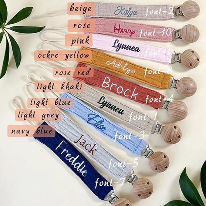 Personalized Pacifier Clip with Name,Custom Embroidered Webbing Binky Holder for Baby Boys & Girls,Newborn Pacifier Clip Holder (style1)