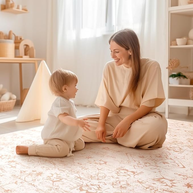 Extra Large Baby Play Mat - 4FT x 6FT Foam Puzzle Floor Mat for Kids & Toddlers (Persia Rhombic Pattern)