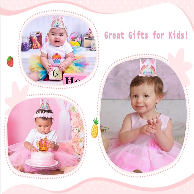 Boy Girl Birthday Crown, Prince Princess Birthday Hat Headband Tiara Crown Cake Photo Prop Party Decorations