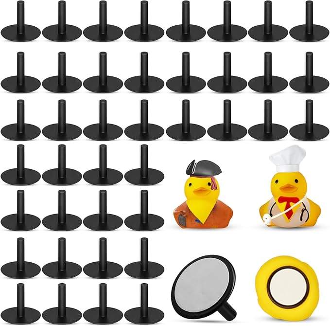 CANIPHA 40pc Plastic Duck Display, Fixed Mount, Self-Adhesive, Gift for Car Lovers, Black